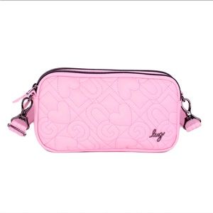 NWT: NEWEST LUG COUPE XL LE SATIN LUXE CONVERTIBLE CROSSBODY BAG- BUBBLE PINK